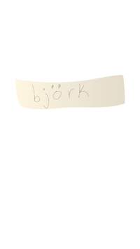 a gold bar with the word björk written on it