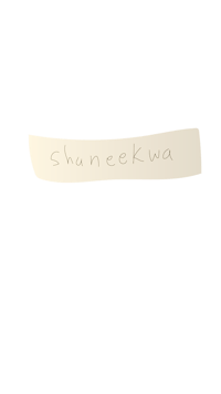 a gold ribbon with the word shanekawa written on it