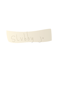 a gold bar with the word slubby on it